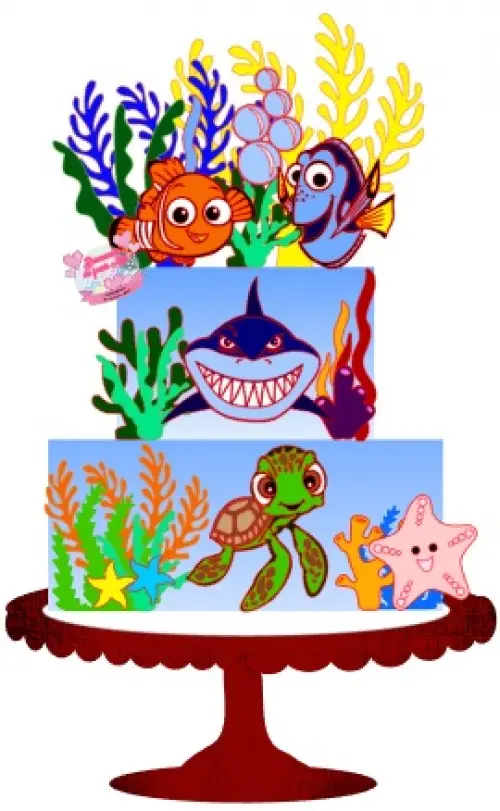 Arquivo de Corte Topo de Bolo - Procurando Nemo