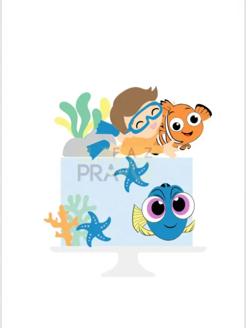 Arquivo de Corte Topo de Bolo - Procurando Nemo