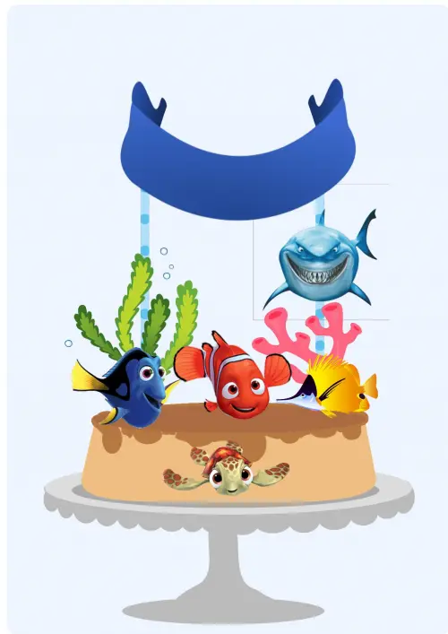 Arquivo de Corte Topo de Bolo - Procurando Nemo