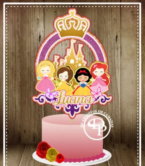 Arquivo de Corte Topo de Bolo -  Princesas Disney