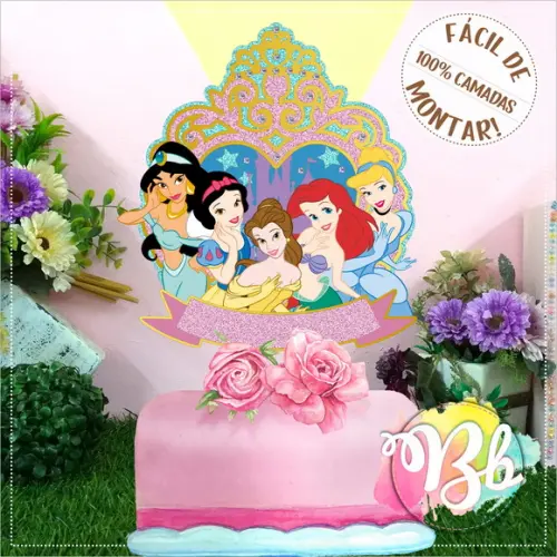 Arquivo de Corte Topo de Bolo -  Princesas Disney