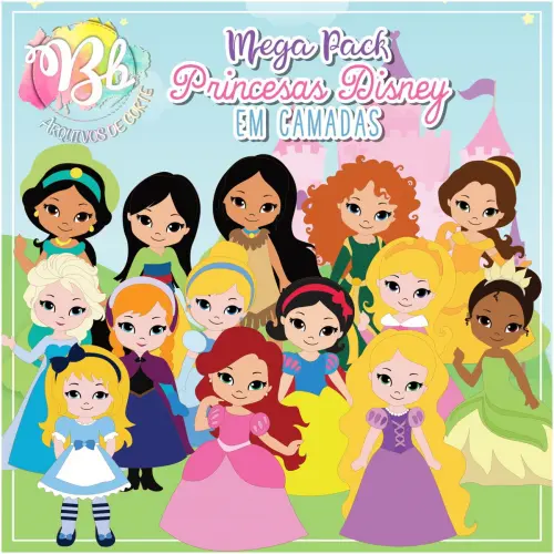 Arquivo de Corte Topo de Bolo -  Princesas Disney