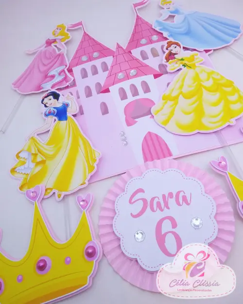 Arquivo de Corte Topo de Bolo -  Princesas Disney