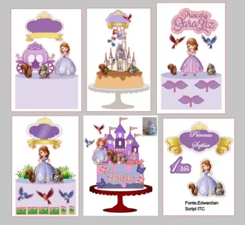 Arquivo de Corte Topo de Bolo - Princesa Sofia