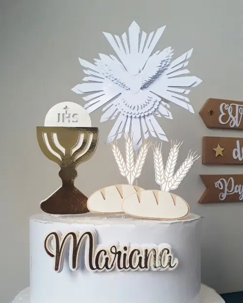 Arquivo de Corte Topo de Bolo -   Primeira Comunhão