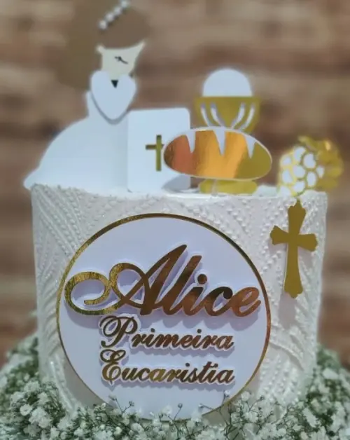 Arquivo de Corte Topo de Bolo -   Primeira Comunhão