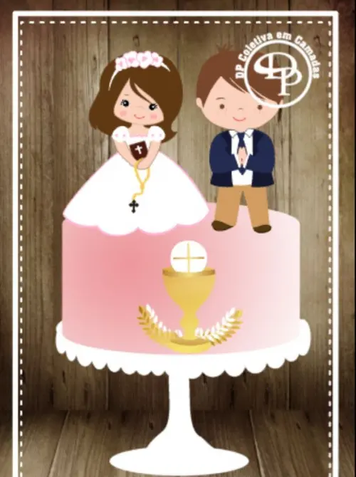 Arquivo de Corte Topo de Bolo -   Primeira Comunhão