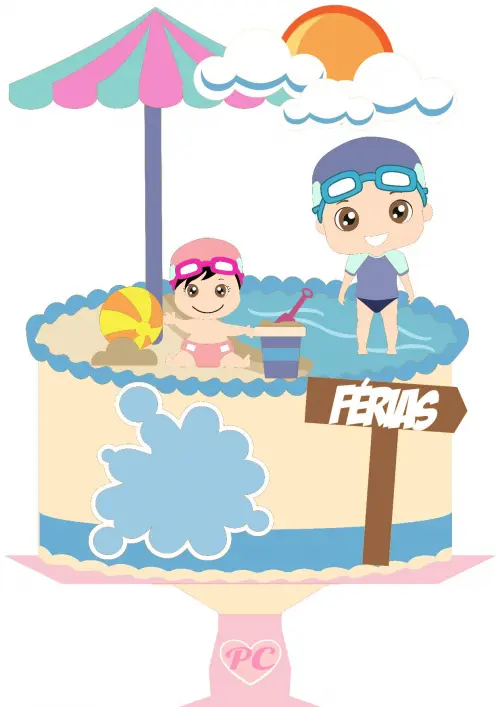 Arquivo de Corte Topo de Bolo -   Praia