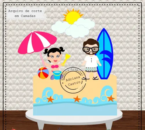 Arquivo de Corte Topo de Bolo -   Praia