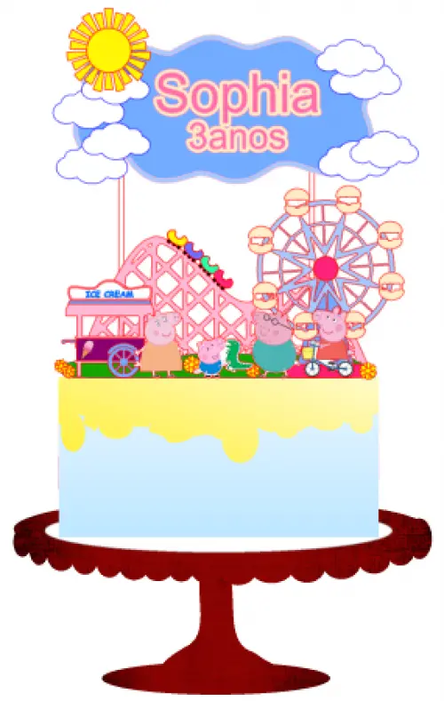 Arquivo de Corte Topo de Bolo -  Porquinha