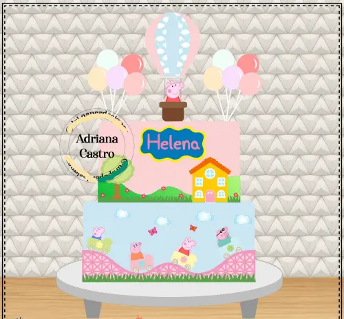 Arquivo de Corte Topo de Bolo -  Porquinha