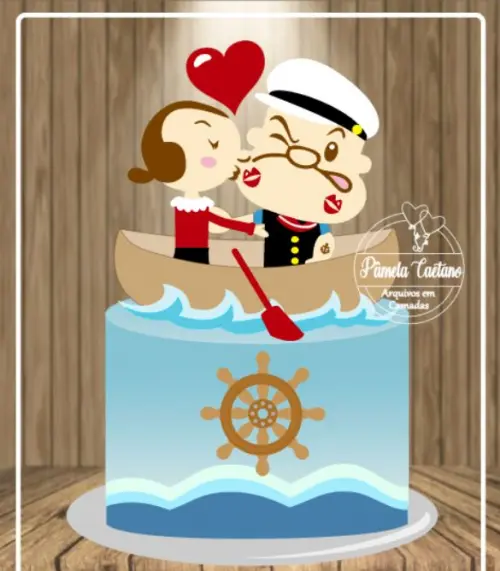 Arquivo de Corte Topo de Bolo -  Popeye