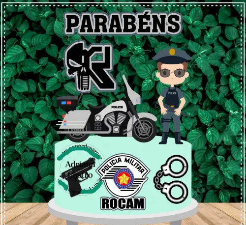 Arquivo de Corte Topo de Bolo -  Policia