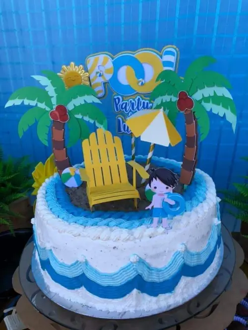 Arquivo de Corte Topo de Bolo -  Pool Party