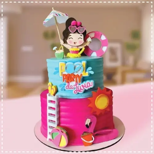 Arquivo de Corte Topo de Bolo -  Pool Party