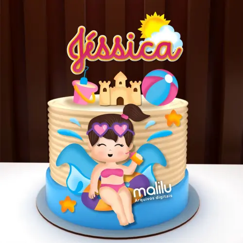 Arquivo de Corte Topo de Bolo -  Pool Party