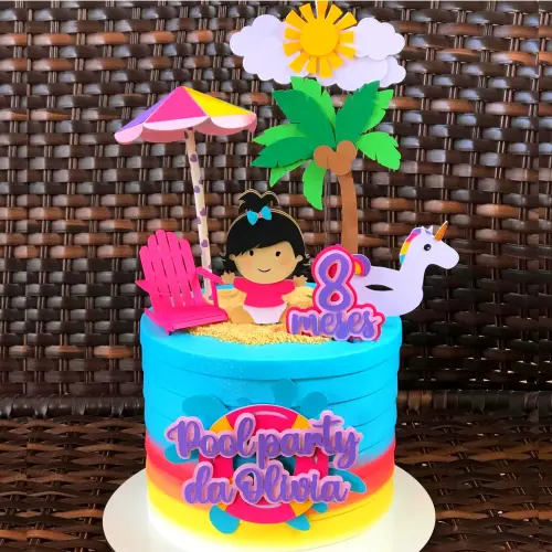 Arquivo de Corte Topo de Bolo -  Pool Party