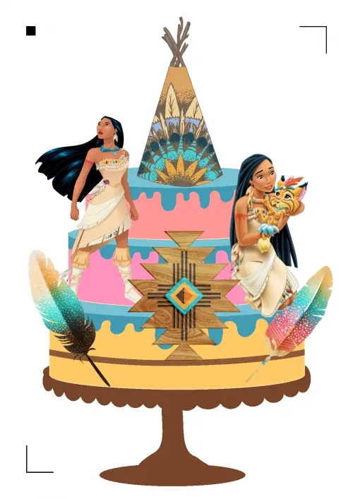 Arquivo de Corte Topo de Bolo - Pocahontas