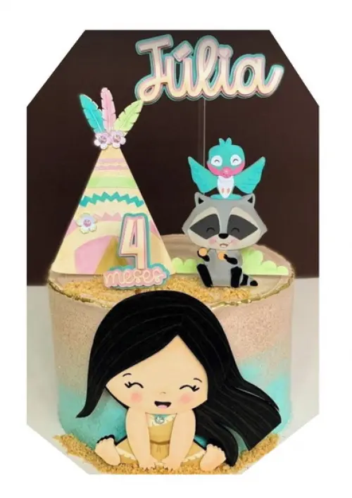 Arquivo de Corte Topo de Bolo - Pocahontas