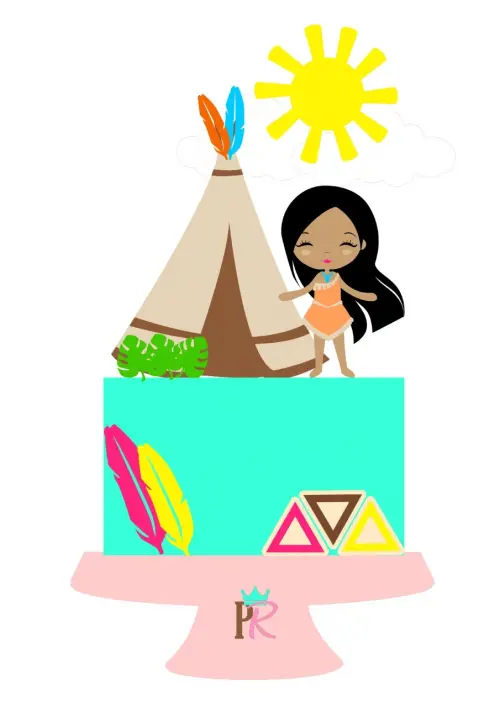 Arquivo de Corte Topo de Bolo - Pocahontas