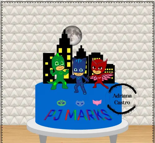 Arquivo de Corte Topo de Bolo  - Pj Mask