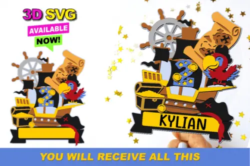 Arquivo de Corte Topo de Bolo  - Piratas