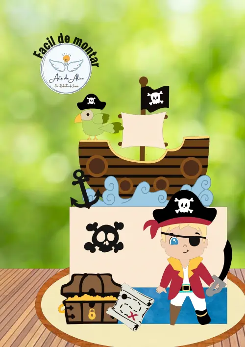 Arquivo de Corte Topo de Bolo  - Piratas