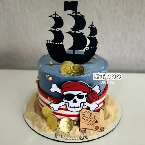 Arquivo de Corte Topo de Bolo  - Piratas