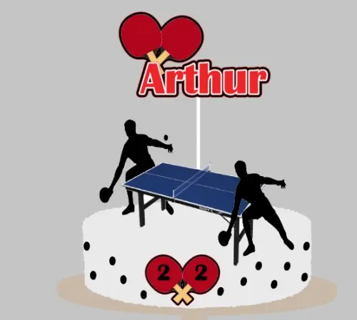 Arquivo de Corte Topo de Bolo  - Ping Pong