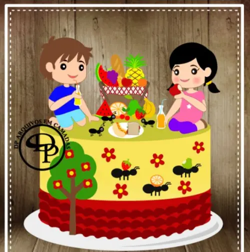 Arquivo de Corte Topo de Bolo  - Pic Nic