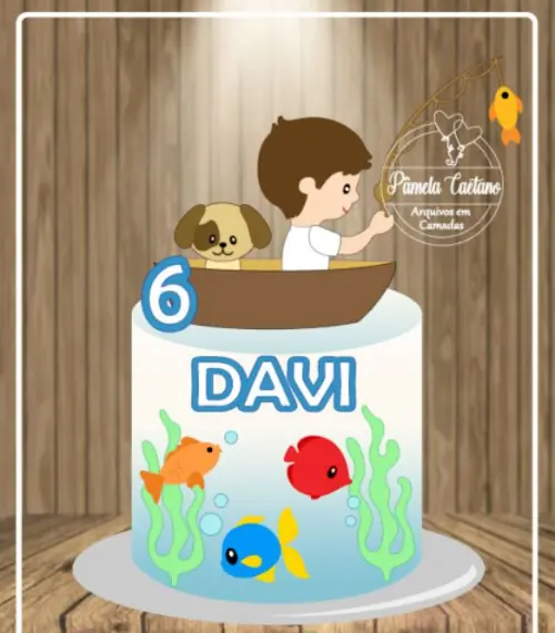 Arquivo de Corte Topo de Bolo  - Pescaria