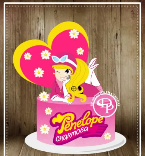 Arquivo de Corte Topo de Bolo  -  Penélope Charmosa