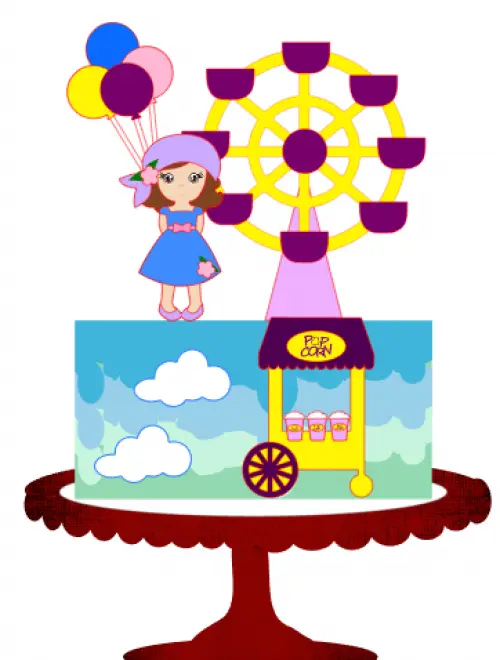 Arquivo de Corte Topo de Bolo  - Parque de Diversões