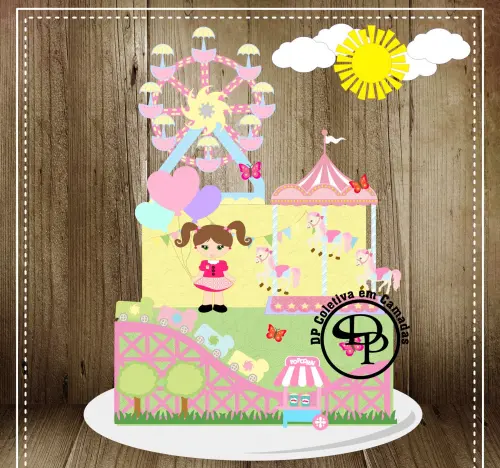 Arquivo de Corte Topo de Bolo  - Parque de Diversões