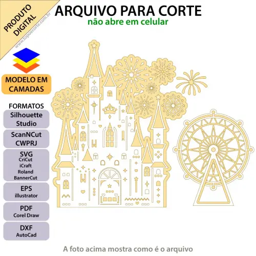 Arquivo de Corte Topo de Bolo  - Parque de Diversões