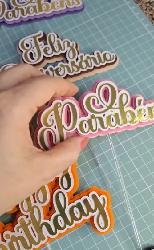 Arquivo de Corte Topo de Bolo  - Parabéns