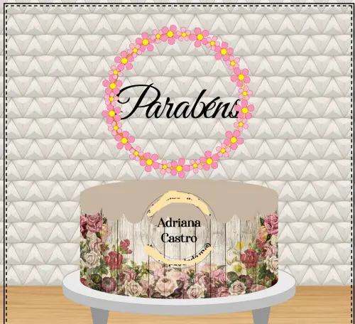 Arquivo de Corte Topo de Bolo  - Parabéns