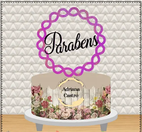 Arquivo de Corte Topo de Bolo  - Parabéns