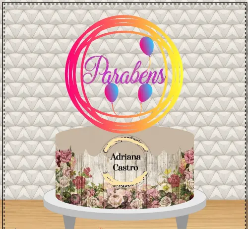 Arquivo de Corte Topo de Bolo  - Parabéns