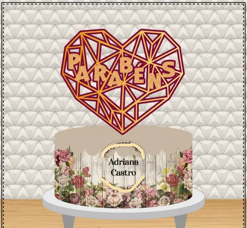 Arquivo de Corte Topo de Bolo  - Parabéns