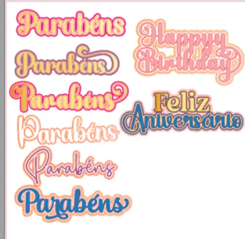 Arquivo de Corte Topo de Bolo  - Parabéns