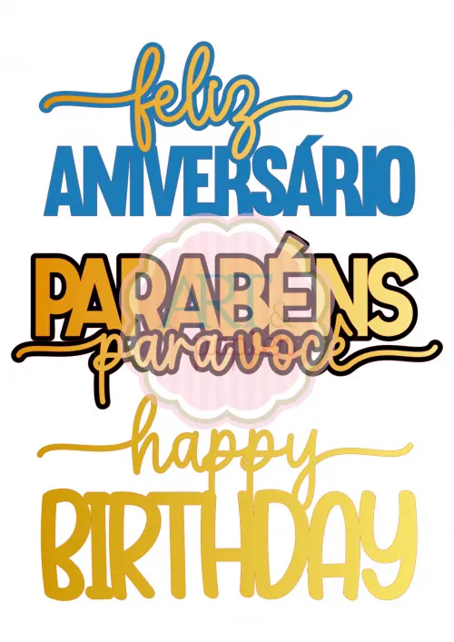 Arquivo de Corte Topo de Bolo  - Parabéns