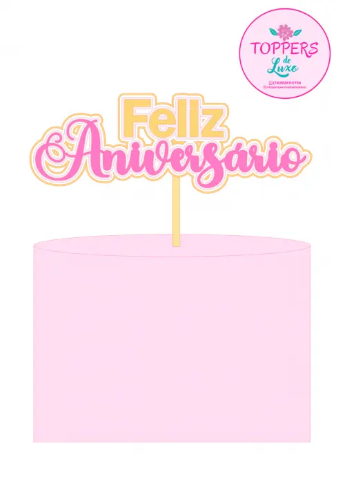 Arquivo de Corte Topo de Bolo  - Parabéns