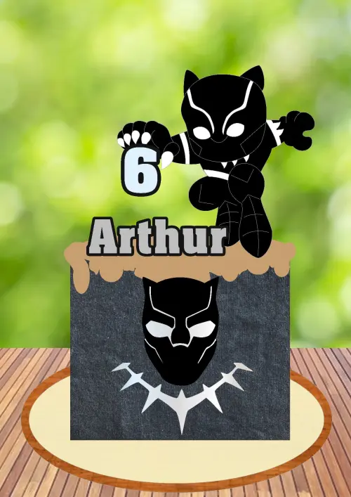 Arquivo de Corte Topo de Bolo  - Pantera Negra