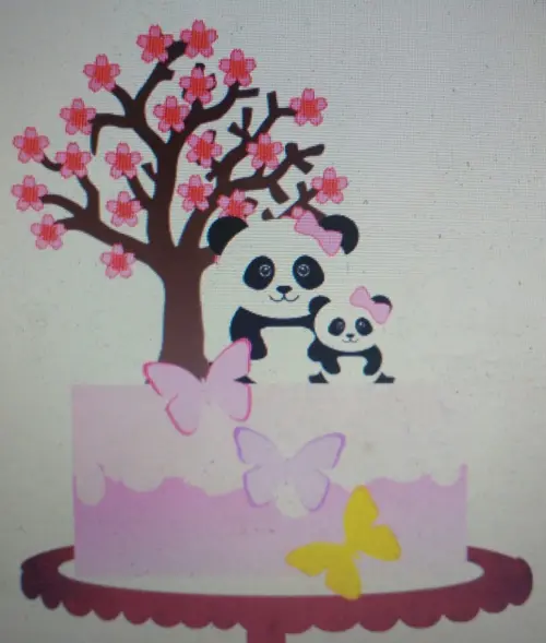 Arquivo de Corte Topo de Bolo  - Panda