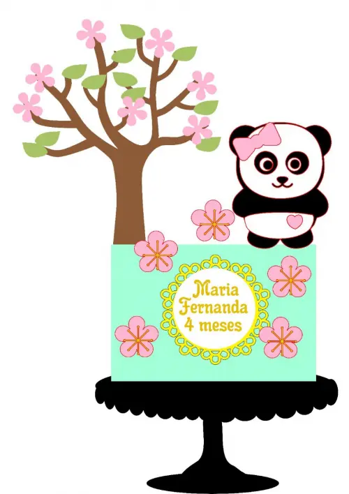 Arquivo de Corte Topo de Bolo  - Panda