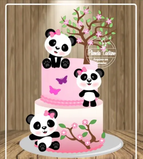 Arquivo de Corte Topo de Bolo  - Panda