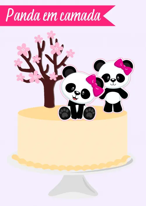 Arquivo de Corte Topo de Bolo  - Panda