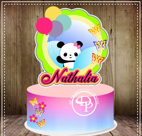 Arquivo de Corte Topo de Bolo  - Panda