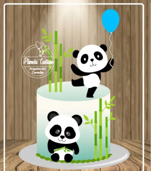 Arquivo de Corte Topo de Bolo  - Panda